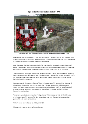A preview of a PDF biography for Sutton, Victor Ronald